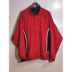 Dryjoys By Footjoy Half Zip Golf Rain Pullover Jacket (Men's Extra Large) Red XL